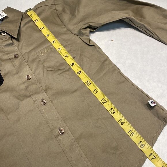 NEW Cruel Girl Button Down Shirt Stock Show U Khaki Tan Girls Size XS - Picture 8 of 9
